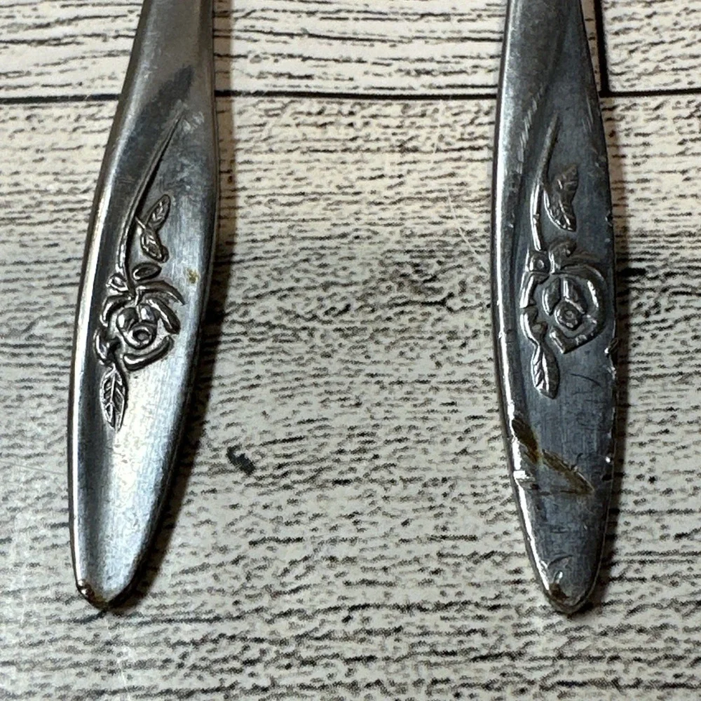 Oneida Rose Baby Fork & Spoon The First Years Flatware Stainless Steel‎ Vintage